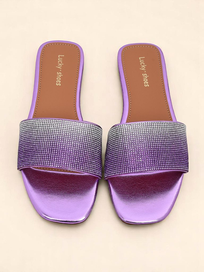 Royalfashion Women's Flip-Flops with Zircons ShinyGlow