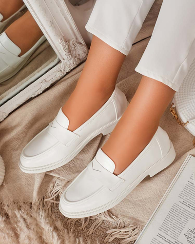 Белые женские мокасины из экокожи Zibom- Footwear