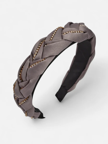 Royalfashion Tsirkoonidega kaunistatud punutud patsi kujuline peavõru