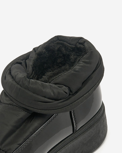 Royalfashion Women's slip-on snow boots in black color Ademra