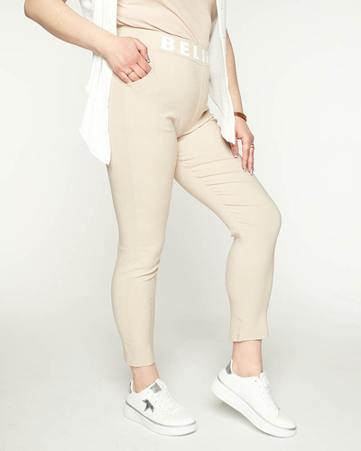 Women's beige fabric pants - Clothing