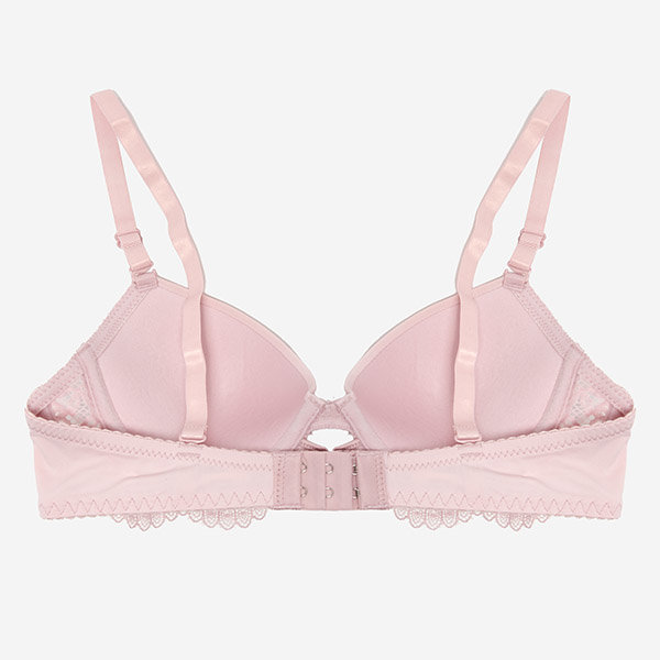 Women's pink bra with lace - Underwear