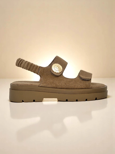 Naiste sandaalid Royalfashion Callisto pruunid öko-nahast platvormiga