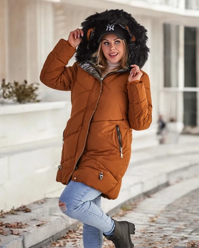 Royalfashion pruun naiste talvejope