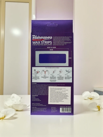 Wax strips for body hair removal