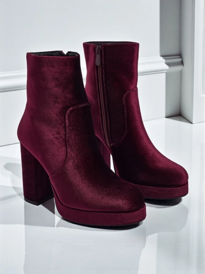 Women's Heeled Ankle Boots Velour Style Miss