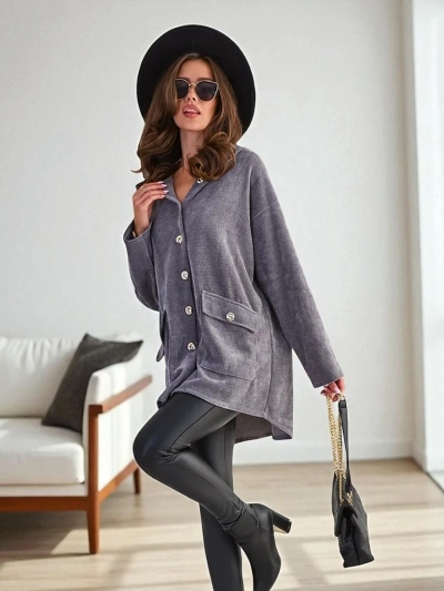 Royalfashion Women's cardigan with gold buttons PLUS SIZE