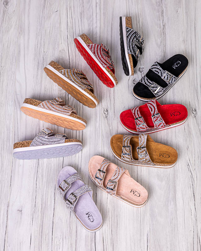 Naiste tsirkooniumoksiidiga mustad sussid Lalud-Footwear