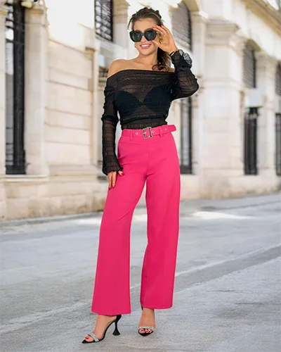 Royalfashion Naiste laiad riidest püksid