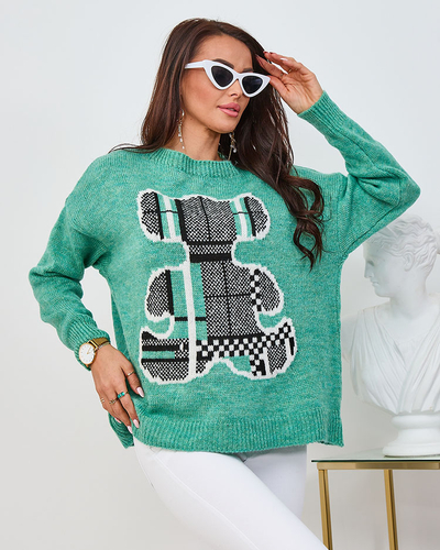 Royalfashion Women's mint teddy sweater