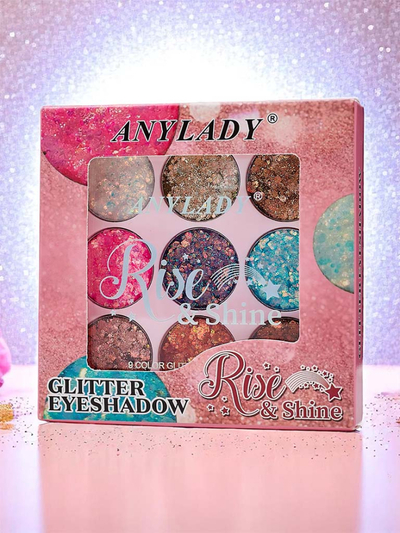 Palette of 9 glitter eyeshadows