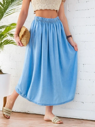 Royalfashion Women's midi skirt reminiscent of denim
