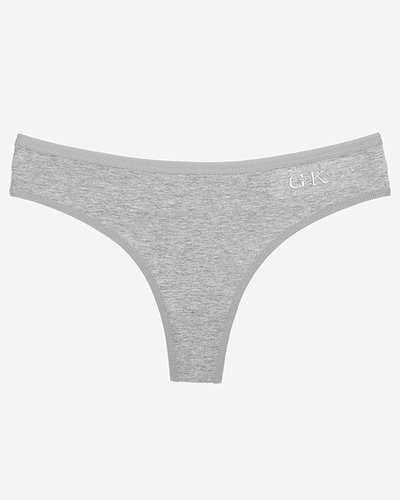 Gray women's cotton thong - Underwear