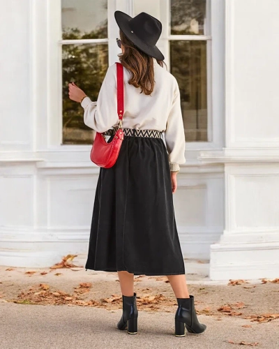 Royalfashion Kvinnors midi kjol a' la corduroy