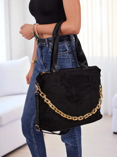 Women's shopper bag eco + suede Azure Veil