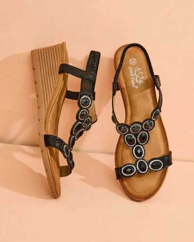 Royalfashion Women's sandals with zirconia Obrina