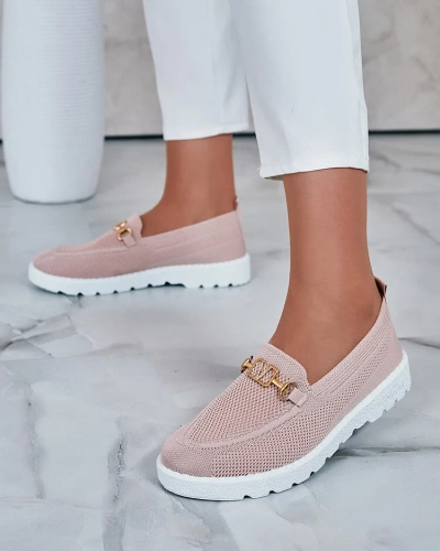 Royalfashion Women's fabric moccasins with gold embellishment Erticae