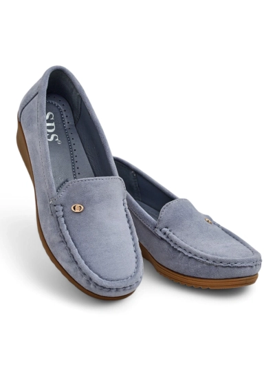 Royalfashion Women's low wedge moccasin shoes Lepolt