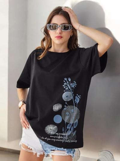 Royalfashion Женская хлопковая футболка с принтом