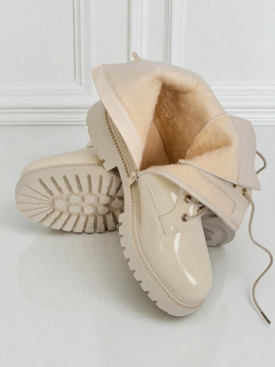 Бежевые ботинки Ariadne из экологической кожи на молнии, круглый носок, стильные