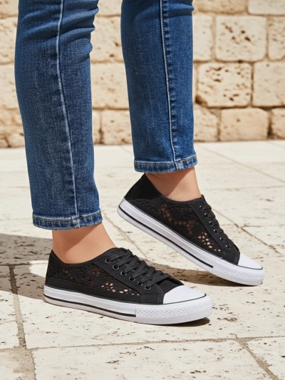 Calista Nero women's lace sneakers, breathable – Summer/Spring collection