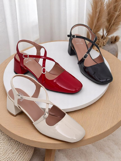 Royalfashion Naiste madala kontsaga rihmadega kingad Lolita