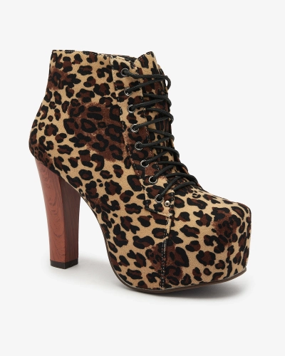 Royalfashion Beežid naiste kõrged stiletto saapad leopardimustriga Seficone
