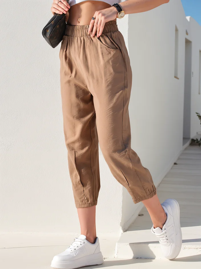 Royalfashion Straight Women's Fabric Trousers 7/8