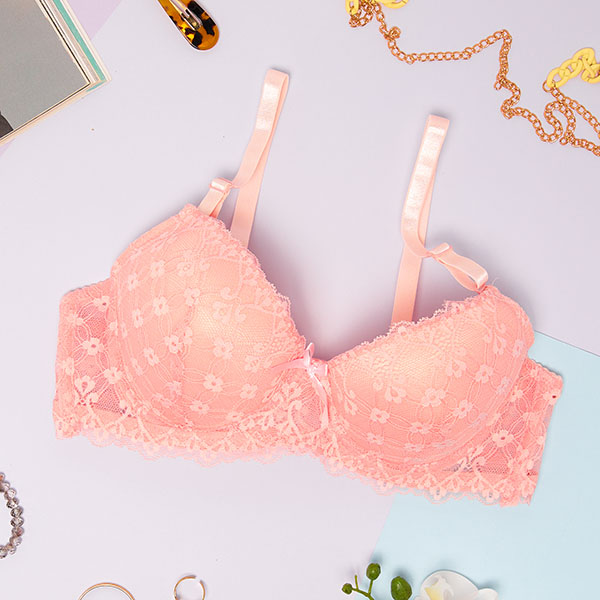 Naiste rinnahoidja roosa pitsiga - Aluspesu