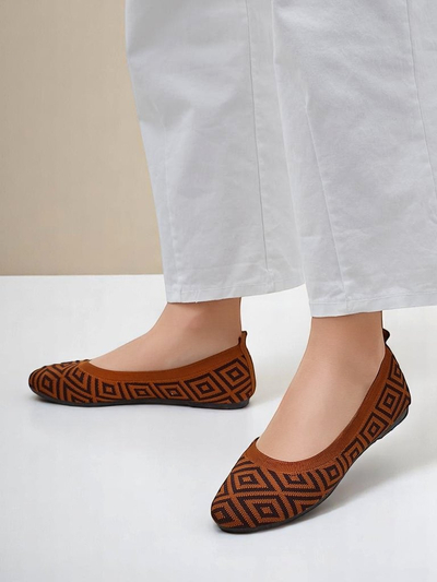 Royalfashion naiste kangast baleriinasussid geomeetrilise mustriga Mõõdusüsteem