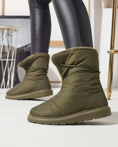 Dark green women's shoes a'la snow boots Amirfu- Footwear