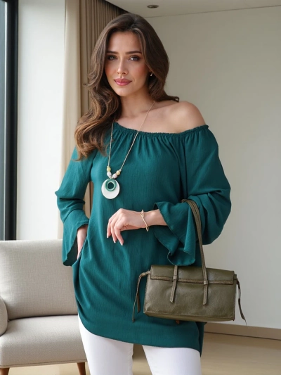 Royalfashion Naiste bluus a'la Hispaania volangidega