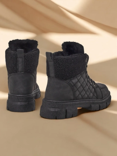 Royalfashion Black women's insulated trapper boots Hogenaf