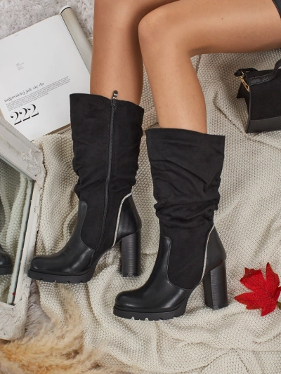 Women's Eco Suede Ankle Boots with a Gathered Upper Elyndra