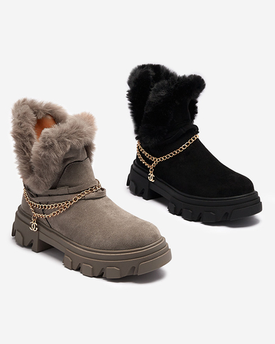 Mustad naiste öko-suedist saapad ketiga Videric - Jalatsid