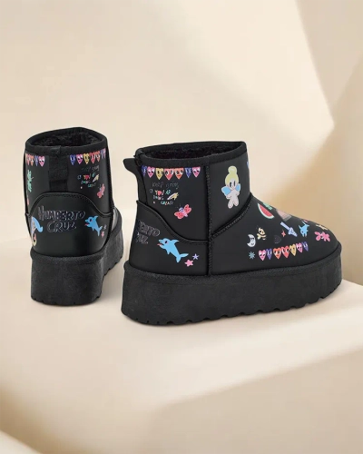 Royalfashion Stuttarsnikardalóna sko með snjóllur karlkrúna snjóþroskó með stickers Hanaga