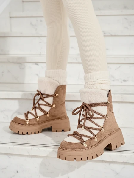 Royalfashion Lozin lace-up women's snow boots