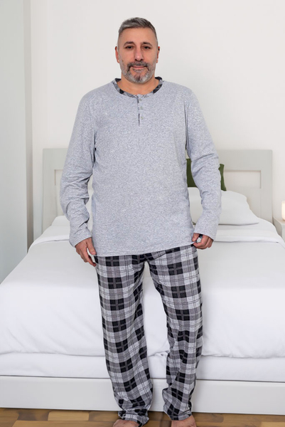 Royalfashioni meeste ruudulised puuvillased pidžaamad PLUS SIZE
