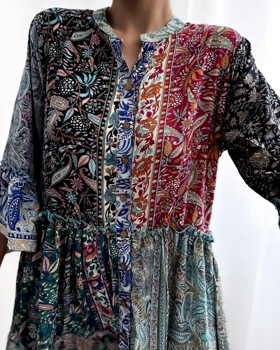 Royalfashion Mustriline värviline naiste lühike kleit