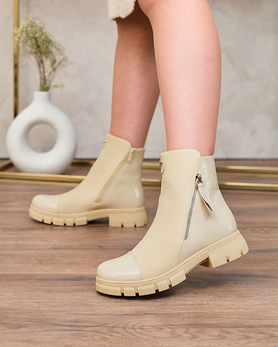 Royalfashion Beige matte Hedaheh women's boots