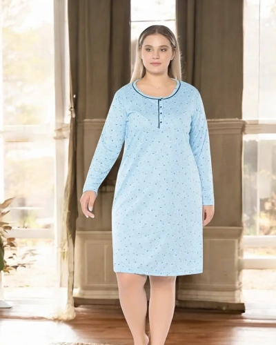 Royalfashion Kvinner's Night Skjorte med Trykk PLUSS STØRRELSE