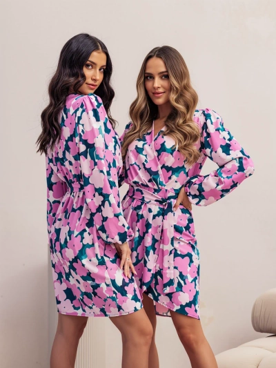 Royalfashion Naiste keha pikkusega kleit lillemustriga