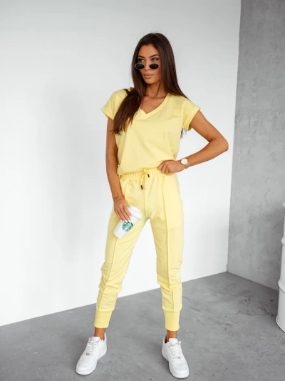 Royalfashion Женский хлопковый повседневный комплект с короткими рукавами