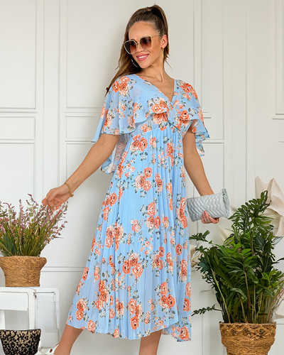 Royalfashion Naiste plisseeritud lilleline midi-kleit