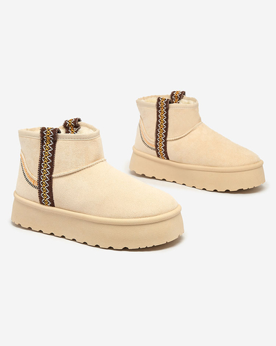 Royalfashion Women's short boots a'la snow boots with ornament Erititta