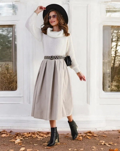 Gøyalfashion Kvinnene girde skjørt a 'al corduroy