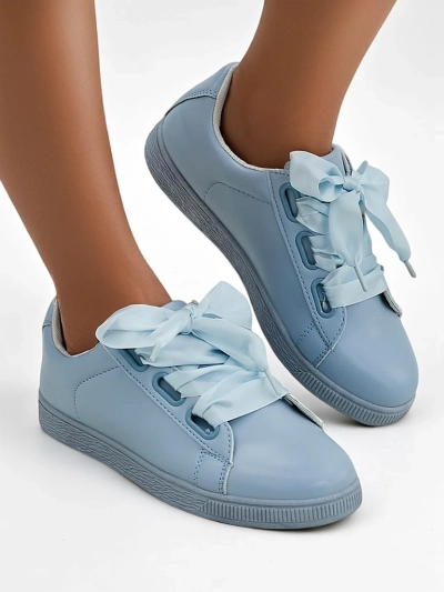 Royalfashion Women's eco-leather sneakers with decorative laces Etti