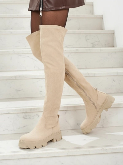 Women's over-the-knee eco-suede boots Maelin