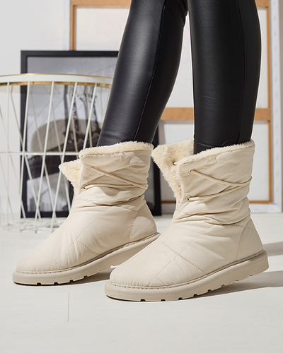 Beige women's shoes a'la snow boots Amirfu- Footwear