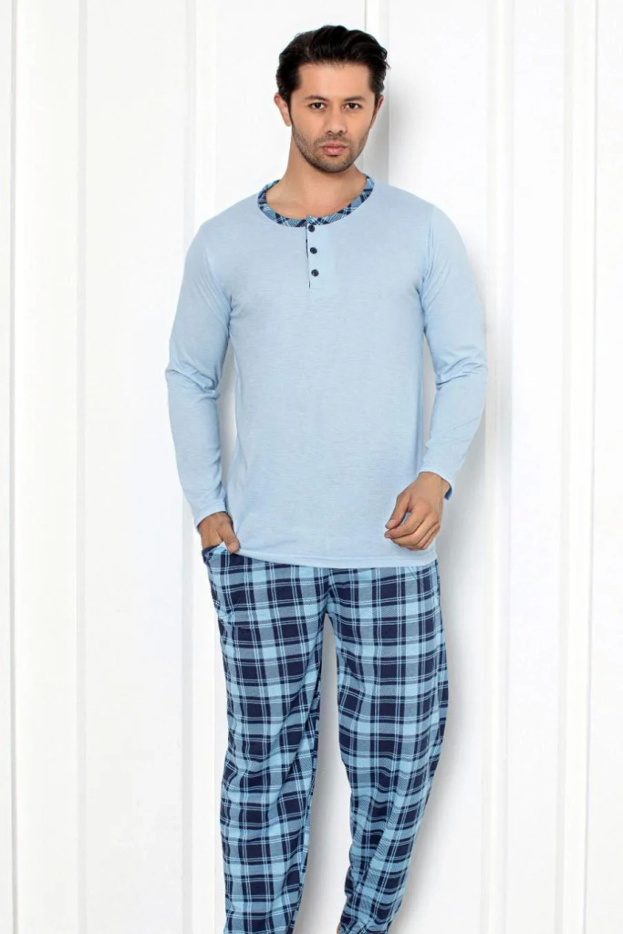 Royalfashion Мужские хлопковые пижамы в клетку